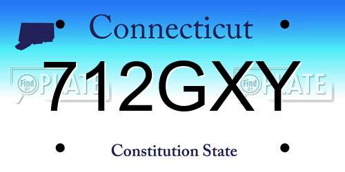 712GXY Connecticut License Plate
