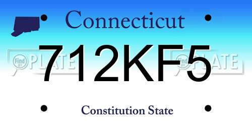 712KF5 Connecticut License Plate