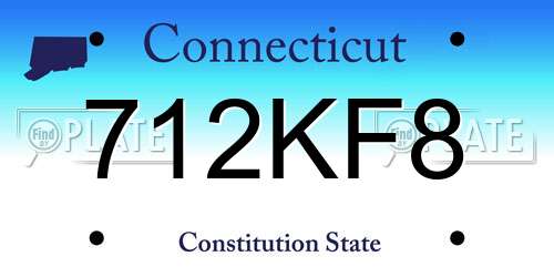 712KF8 Connecticut License Plate