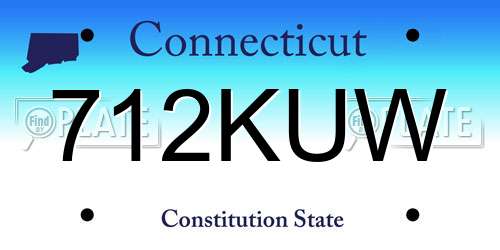 712KUW Connecticut License Plate