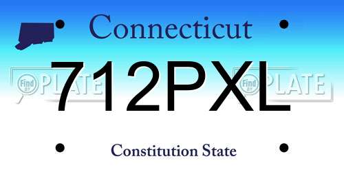 712PXL Connecticut License Plate