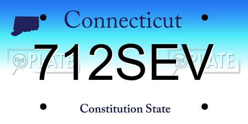 712SEV Connecticut License Plate