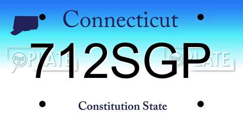 712SGP Connecticut License Plate
