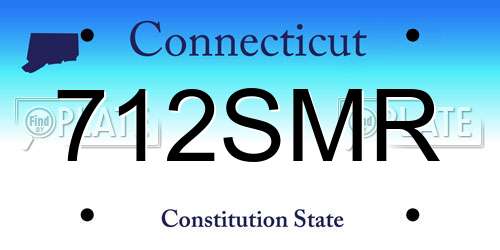 712SMR Connecticut License Plate