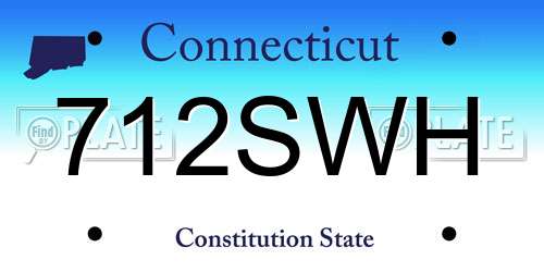 712SWH Connecticut License Plate
