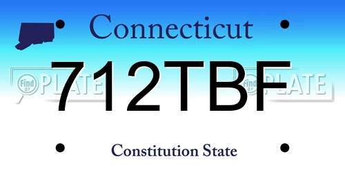 712TBF Connecticut License Plate