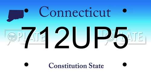 712UP5 Connecticut License Plate