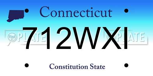 712WXI Connecticut License Plate