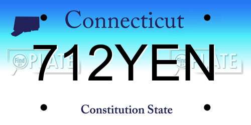 712YEN Connecticut License Plate