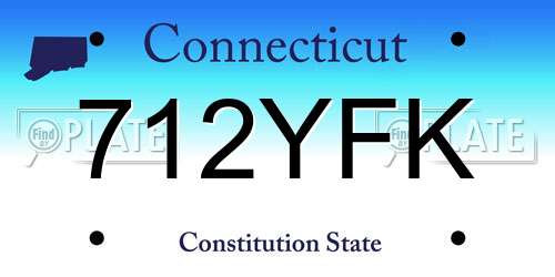 712YFK Connecticut License Plate