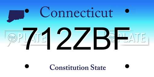 712ZBF Connecticut License Plate