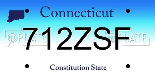 712ZSF Connecticut License Plate