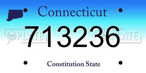 713236 Connecticut License Plate