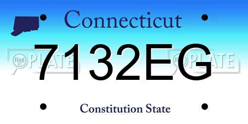 7132EG Connecticut License Plate