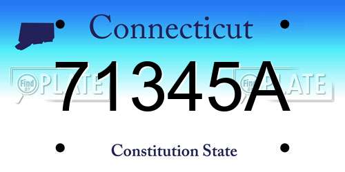 71345A Connecticut License Plate