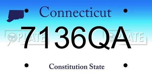 7136QA Connecticut License Plate