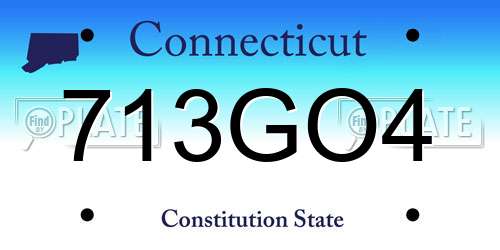 713GO4 Connecticut License Plate