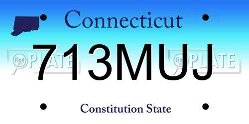 713MUJ Connecticut License Plate