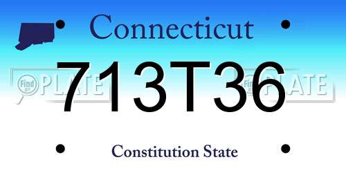 713T36 Connecticut License Plate