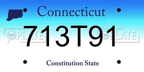 713T91 Connecticut License Plate