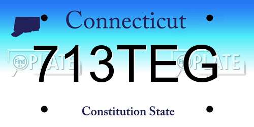 713TEG Connecticut License Plate