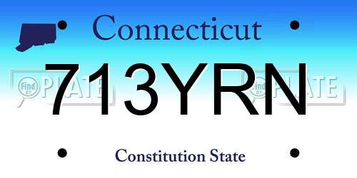713YRN Connecticut License Plate