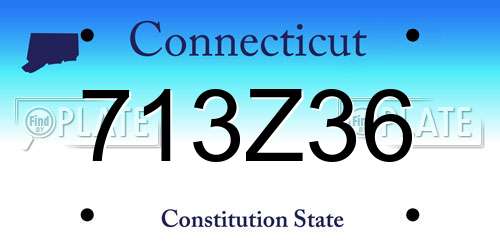 713Z36 Connecticut License Plate