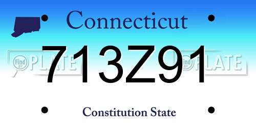 713Z91 Connecticut License Plate
