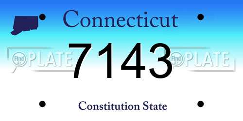 7143 Connecticut License Plate