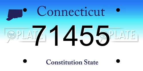 71455 Connecticut License Plate