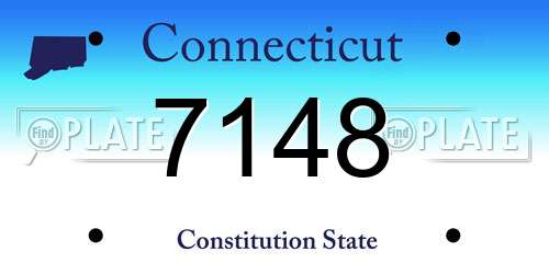 7148 Connecticut License Plate