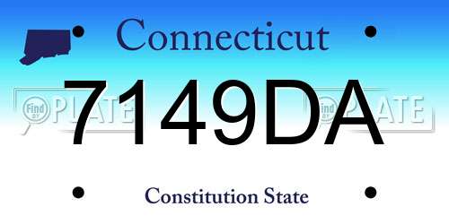 7149DA Connecticut License Plate