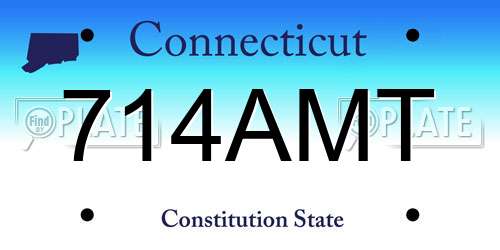 714AMT Connecticut License Plate