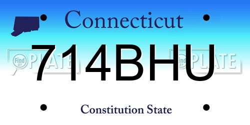714BHU Connecticut License Plate