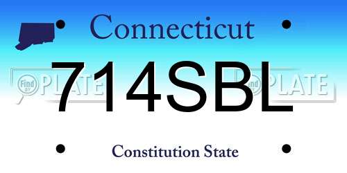 714SBL Connecticut License Plate