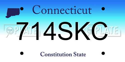 714SKC Connecticut License Plate