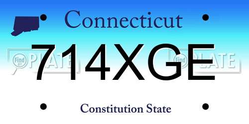 714XGE Connecticut License Plate