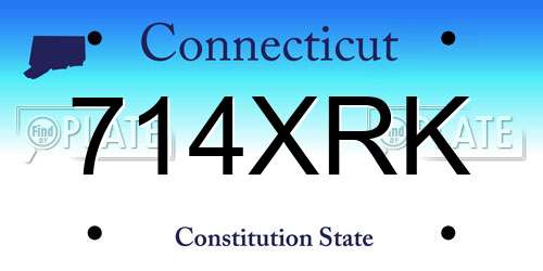 714XRK Connecticut License Plate