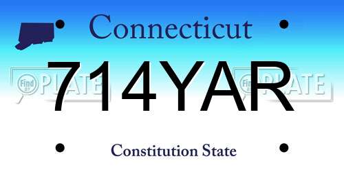 714YAR Connecticut License Plate