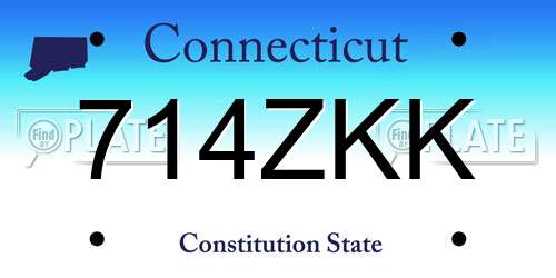 714ZKK Connecticut License Plate