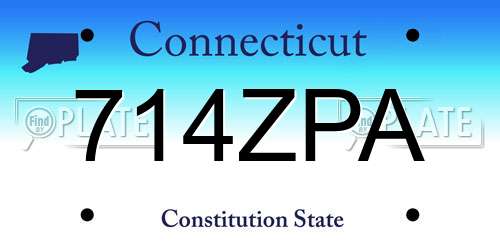 714ZPA Connecticut License Plate