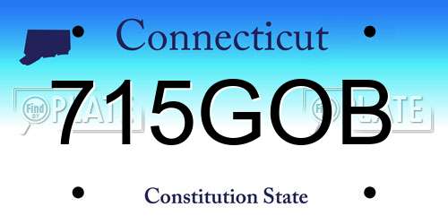 715GOB Connecticut License Plate