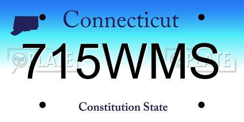 715WMS Connecticut License Plate