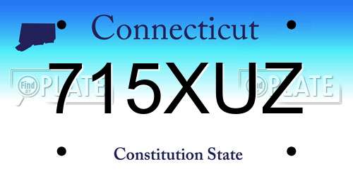 715XUZ Connecticut License Plate