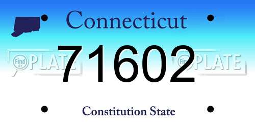 71602 Connecticut License Plate