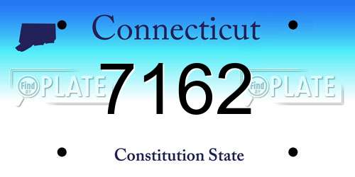 7162 Connecticut License Plate