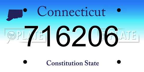 716206 Connecticut License Plate