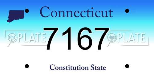 7167 Connecticut License Plate