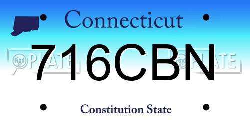 716CBN Connecticut License Plate