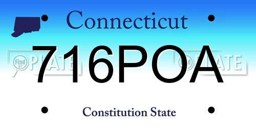 716POA Connecticut License Plate
